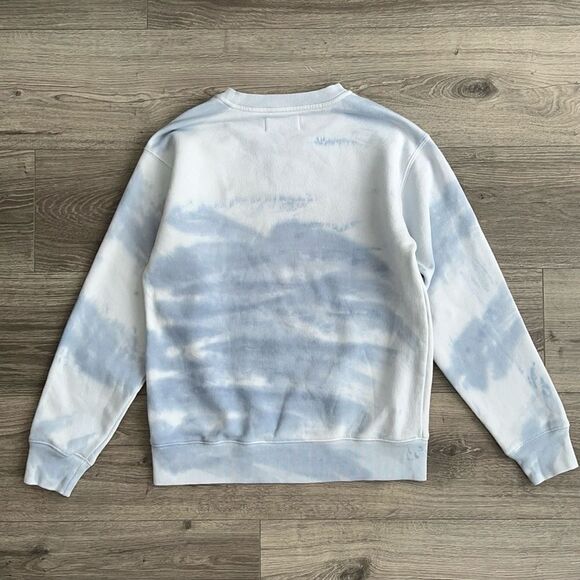 Aritzia TNA Crewneck Sweatshirt Sz. XS Classic Fit Pastel Tie Dye Blue Retro 90s - Picture 5 of 9